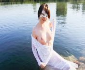 Masked girl show boobs outdoor from girl pooped letrine outdoor