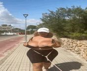 Flashing my gigantic tits in public from public agent gigantic big tits amateur milf spotted outdoors in the wild and talked into fucking