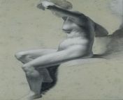 Pierre-Paul Prud&#39;hon - Seated Female Nude (1810-20) from inoka sathyangani nude fww amala paul sexonaks