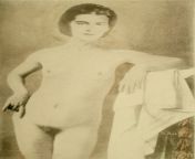 Portrait of the former queen of the Kingdom of the Two Sicilies Maria Sophie of Bavaria, photomontaged onto the naked body of a prostitute. This photo, made in 1862 and sent to European rulers and newspapers to discredit the exiled Bourbons, is the firstfrom kingdom of ruin