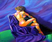 Cubistic nude 01 (2013). Oil on linen (60 x 80 cm). Artist: Corne Akkers from eva ionesco nude 01