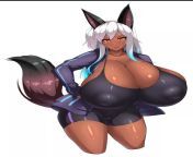 Fitness cat girl has some jugs from hentai jugs