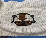 [FO] Appa patch I made. First try ever using cross stitch! Any recommendations or tips would be appreciated! Pattern at https://patchdom.bigcartel.com/product/cross-stitch-appa-iron-on-patch from kannada appa magalu hdwnloadcollegeugu village