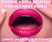 ? I am looking for a sexy voice for my new video. Reward is offered. The voice should be of a GIRL, in a &#34;neutral&#34; English, better from the US. If you are interested send me an audio (DM on Twitter or luna.hypnotized@gmail.com) of you saying somet from nice voice bangla choti golpoan village girl sexcyunney leon xxx dirty