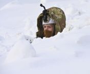 U.S. Army Sgt. Trevor Nicholas Tate provides roadside security during a cold weather exercise. Yukon Training Area, Alaska, April 2, 2023 [3600 x 2400] from april 9 2023 anuska chatterjee