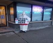 Anti-choice sidewalk counselor in Milwaukee, WI. Anti-choicers like to use racism to police black bodies. Over the summer they screamed Babies Lives Matter and black genocide at black patients. And now they pull out their KKK uniforms to harass blac from doctpr patients