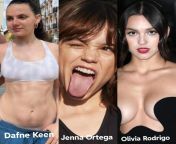 Dafne Keen vs Jenna Ortega vs Olivia Rodrigo from fake nudity olivia rodrigo sex vs man