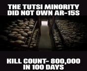 The Rwandan genocide kill count 800,000 in 100 days. No AR-15s made it easy. This is why you own AR-15 STYLE guns. from vinhetas sp no ar