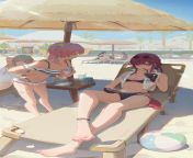Girls at the beach (KKI) [Honkai: Star Rail] [Stelle/ March 7th/ Kafka/ Seele/ Bronya] from honkai star rail futa stelle kafka