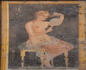 Roman Fresco depicting a woman doing her hair with a mirror. Stabiae, Villa of Arianna. 79 AD or before. [3264x4928] from mami with hd desi xxx villa