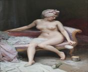 Raimundo de Madrazo y Garreta - After the Bath (Female Nude) (c.1895) from indian sex bath aninb nude