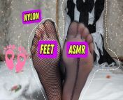 My new ASMR feet / nylon video ☺️❤️ from amouranth patreon lewd asmr video