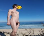 Sun + empty beach = happiest naked boy :3 from hmv naked boy