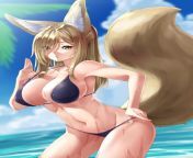 Fox-girl swimming at the beach from little nude girl playing and swimming at the beach 13