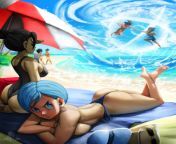 Bulma &amp; Chi-Chi on the Beach [Dragon Ball Super] from dragon ball super chi and goku xxx sex