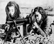 Japanese girls training in 1945 for the anticipated invasion of mainland Japan. from japanese geril fuking in school