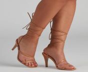 Nude ankle wrap sandal heels from theonlyluca patreon nude yellow wrap video