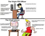 Virgin FBI officer V.S. the CHAD lolicon (OC) from lolicon gifs