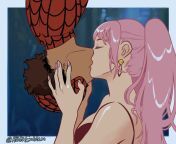 Hilda and Claude upside-down kiss (HildaEmblem) from spiderman upside down kiss