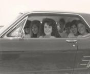 High School girls cruising around in a classic Mustang, late 1980s from school girls boobs pressing in unifo