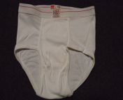 Vintage white HANES Olympic Games official sponsor fly front brief from USA &amp; made in USA from vintage white gye