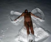 A little early snow, yes it was a dare to challenge other nudist friends. from little nudists