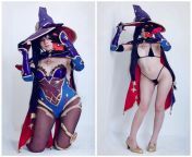 Do you prefer the full cosplay? Or the bikini version~ Mona from Genshin Impact by x_nori_ [Self] from the hidden spring giantess growth genshin impact animation