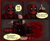 DRAWN GORE CW!! small deadpool comic i made from comic marvel