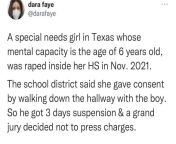 A teenage girl raped in Texas, with the perpetrator free of charges from girl raped murder deadbo