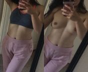 Hal[f] on/off after my morning pole dance class from brunette rides boyfriend after dance class