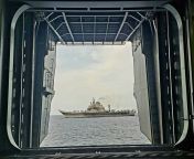 INS Vikramaditya (R33) as seen from the hangar of INS Vikrant (R11) [20481184] from cid ins
