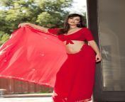 Sunny Leone in Red Saree from sunny leone hot red bra