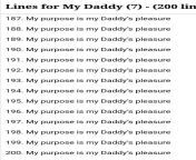 My Daddy had me type out 200 lines to make sure i know my place and wanted to know if any other doms do this with their subs or if any subs have done this for their doms? from my daddy sex