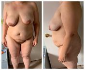34F - 19 weeks pregnant, went from 260 lbs &amp;gt; 230 lbs before I was pregnant, had horrid morning sickness now at ~200 lbs. I was feeling pretty okay until I took these pictures, never noticed before how lopsided my breasts are and now I am sporting a from pregnant precious from black