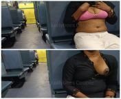 Flashing tits in public train [F] from wife flashing tits in public
