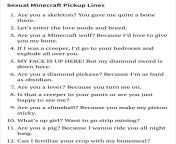 S*ual Minecraft Pickup Lines from savara sual