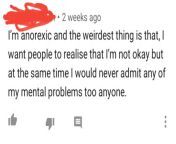 Saw this on a video about a girl struggling with binge eating disorder and this comment made me think of Eugenia right away. She never wants to admit she has an eating disorder verbally but will show off her disease physically without words. from xxc video hd woman girl