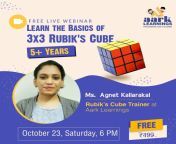 We&#39;re excited to announce our free live Rubik&#39;s Cube masterclass where students will be introduced to the magic of Rubik&#39;s cube and learn the basics of the 3x3 cube in an intuitive lesson. Join us on October 23rd at 6 PM on Zoom! Hurry Up!!!!from rubik39s liyakat