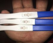 Took three pregnancy test two are positive and 1 is negative from virgin test two finger