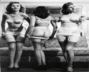 Three semi-nude girls from 1940s-50s from pattu pavada sexy nude girls