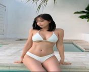 Cute Asian girl in a nice white bikini from cute asian nude