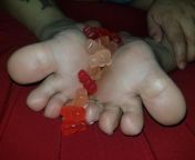 Who wants a bag of my foot flavored gummy bears!?! ??? from asmr gummy bears crush