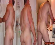 Muscledaddy Gay Bear Showering Nude Bathroom from gay latinos diego in bathroom