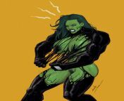 She-hulk and Venom by devilhs from she hulk growth