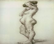 Vincent Van Gogh - Female Nude seen from the Side (1886) from mallu sajini nude seen