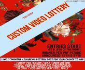 Introducing the bi-weekly custom clip lottery! It is your chance to win a FREE custom video once per pay period. To enter, simply interact with the lottery post when it goes live on any of our social medias (likes, comments,share,etc.) Winners will be cho from lottery liทe@248fvcen หวยชุดลาว cgf
