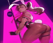 Fit Brown Bunny Babe at the Pole (by nyan) [Original] from brown bunny