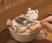 [50/50] a crypt full of hundreds of years old human remains (NSFW) &#124; Some lovely 3D latte art of Winnie the pooh (SFW) from 3d delademonii art