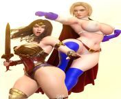 Power Girl Chose Wrong Outfit to Fight With Wonder Woman (Rude Frog 3D) from wonder woman device bondage 3d