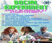 #thirtyflirrty screening room is Looking for volunteers to participate in our social experiment??? Be a Kik group tease. for science ??? Ages 30-55 (exceptions made at discretion of scientists????) APPLY IN PERSON! ?ACT NOW? from hgvideomedia encourages employees to participate in various social activities to enrich their professional life the company focuses on the personal value and contribution of employees and gives them reasonable compensation nroh